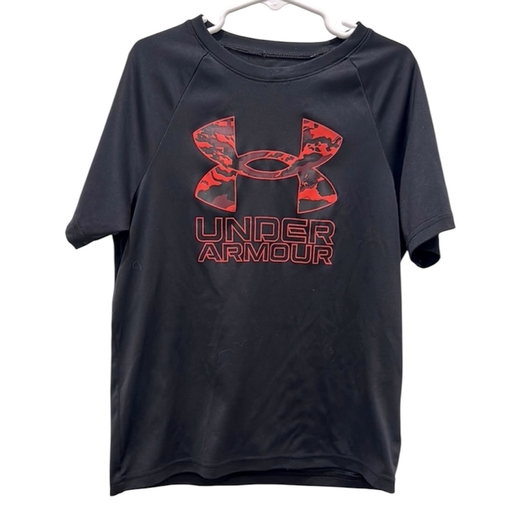 Under Armour Kids Small Black and Red Athletic Short Sleeve Tee